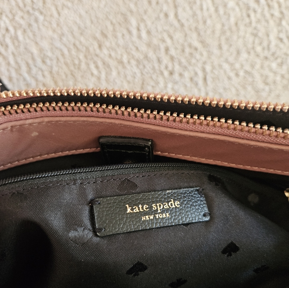 Kate Spade Dawn Sparrow dusty Mauve and Black Nylon shoulder Bag - Picture 4 of 7